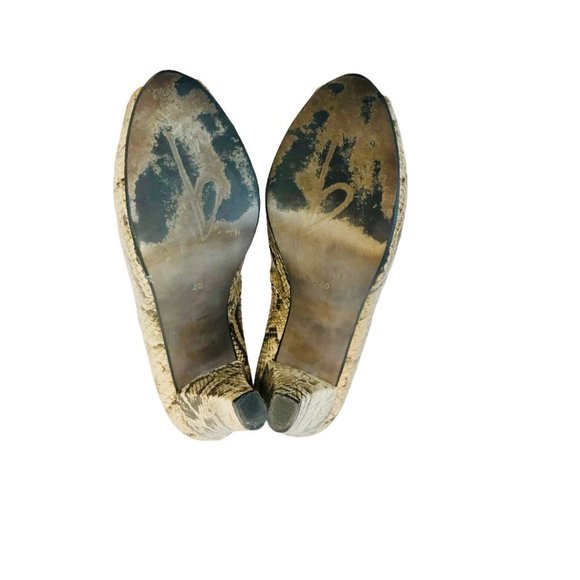 Billi Bi Copenhagen Snake Leather Print Peep Toe High Heel Shoes Pumps Size 40 - Picture 9 of 10